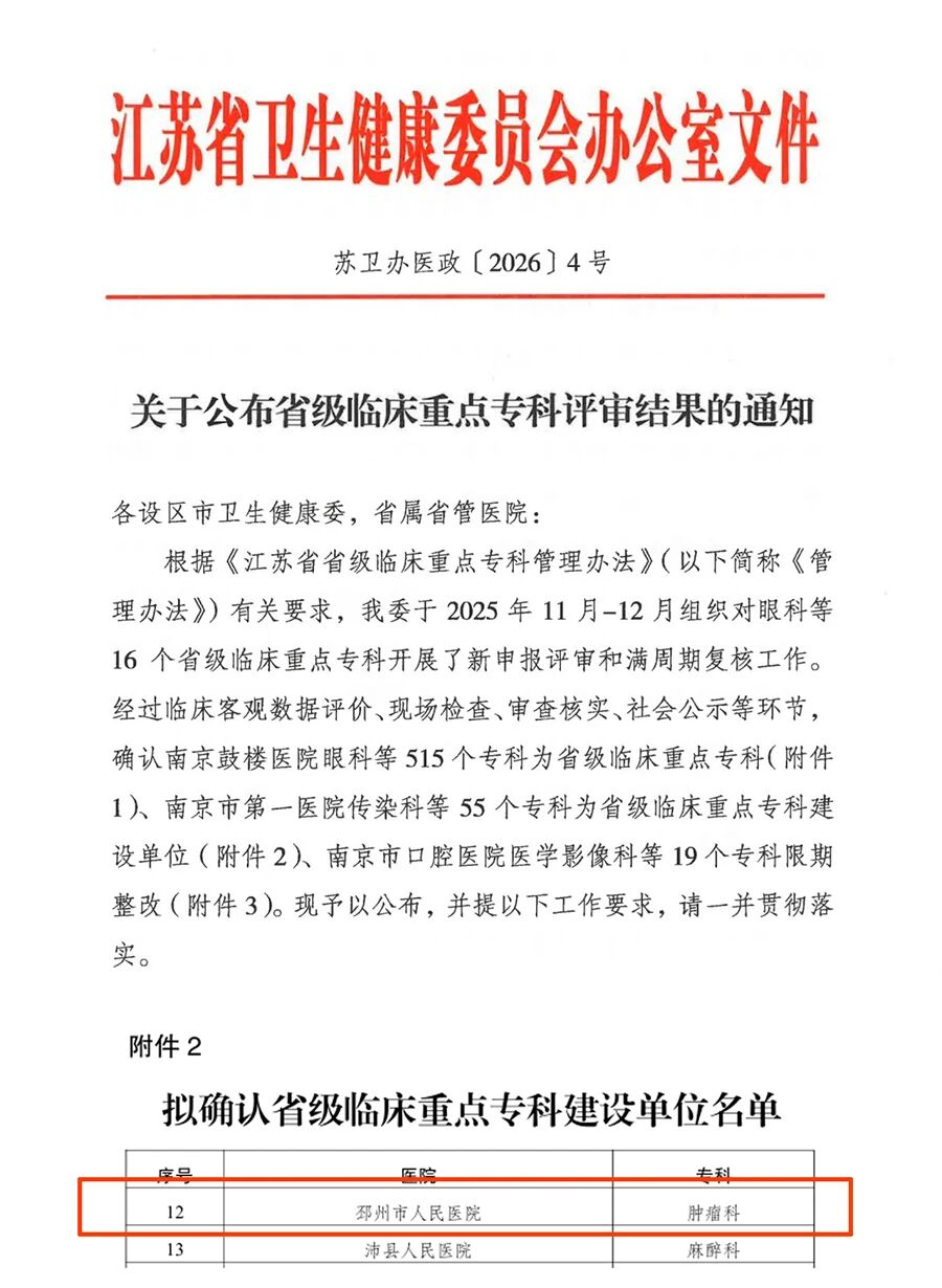 省重点+1！肿瘤科被评为省级临床重点专科建设单位